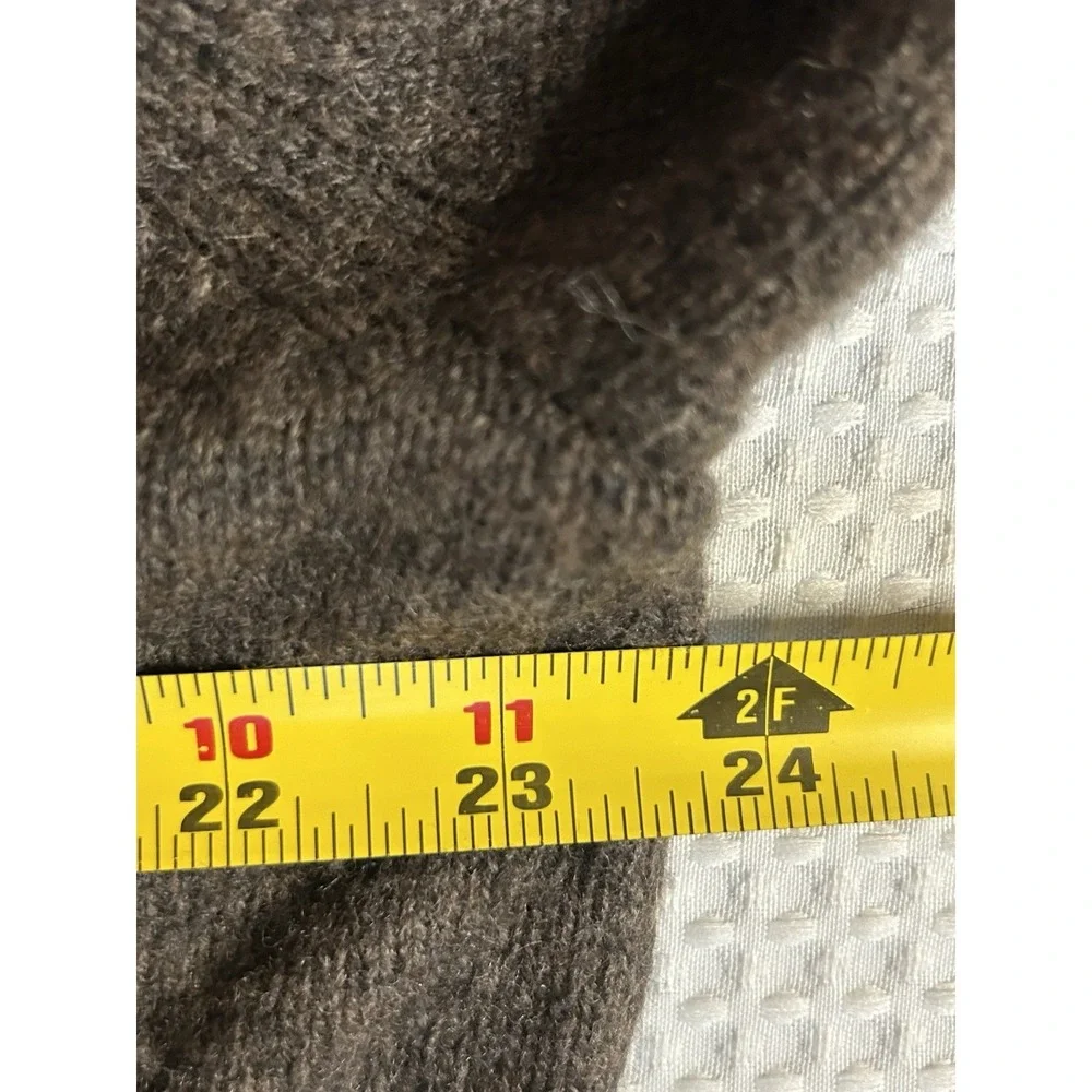 Telluride Brown Sweater Mens XL Brown Lambswool Blend 1/4 Quarter Button XL